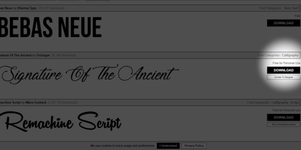 Concise and well placed licensing information.