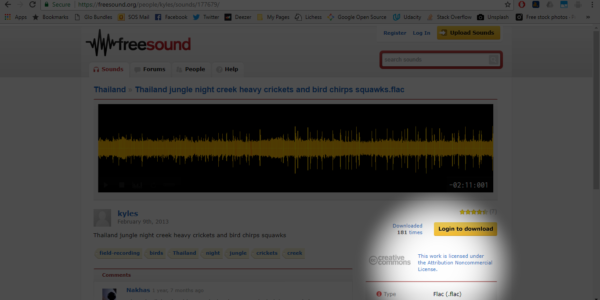 The licenses of freesounds are easy to understand, but easy to miss.